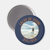 サラールデウユニボリビアレトロ動揺してサークル マグネット (正面/裏面)