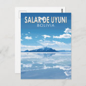 サラールドゥウイユニボリビア旅行アートヴィンテージ ポストカード (正面/裏面)