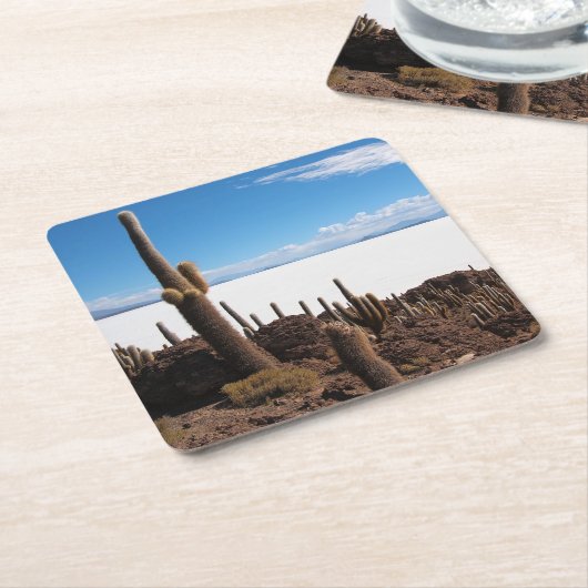 サラール族de Uyuniのコースターの巨大なサボテン スクエアペーパーコースター (アングル)