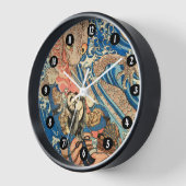 サラ日本のマンダーと戦う侍 壁時計 (傾斜)