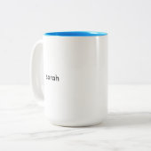 サラ淡いブルーの15のozのツートーンマグ ツートーンマグカップ (正面左)