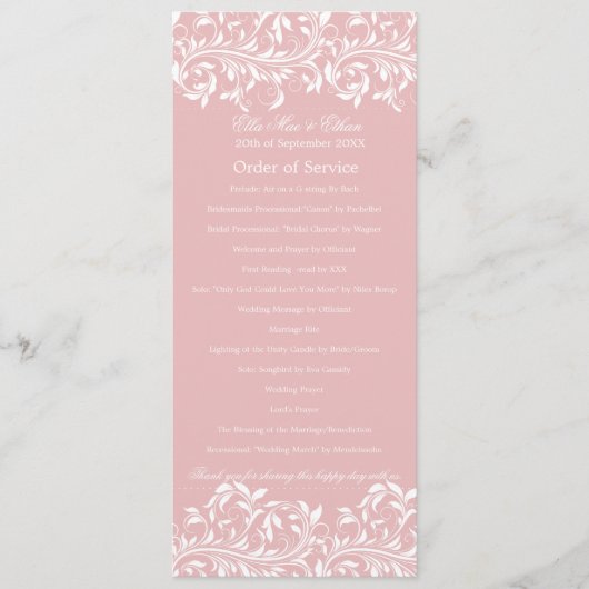 サラ・ジェーン ピンク&ホワイト オーダー・オブ・サービス プログラム (正面)