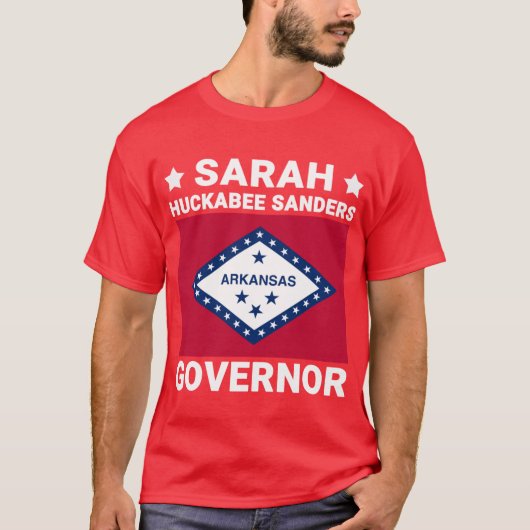 サラ・ハカビー・サンダース アーカンソー州知事 フラッグ Tシャツ (正面)