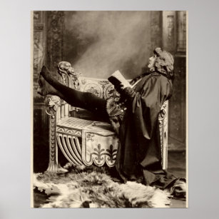 サラ・ベルンハルト(1844-1923)はハムレットとして1899年 ポスター
