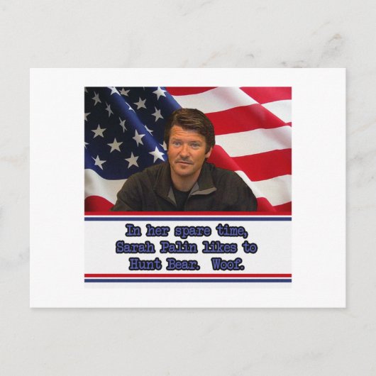 サラ・ペイリン氏は狩りベアポストカードが好き ポストカード (正面)