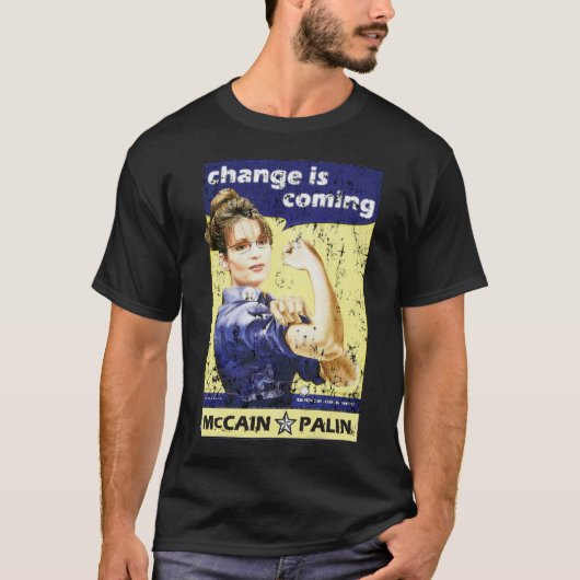 サラ・ペイリン氏-来ています変えて下さい! Tシャツ (正面)