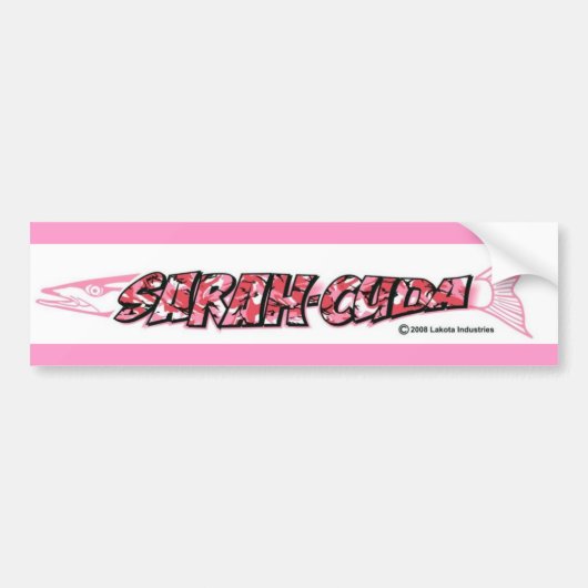 サラCudaのロゴ バンパーステッカー (正面)