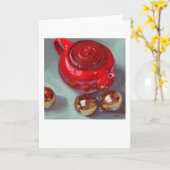 サラSedwick著"クリスマス茶"の挨拶状 カード (黄色い花)