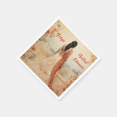 サリの美女パーソナライズされた スタンダードカクテルナプキン (角)