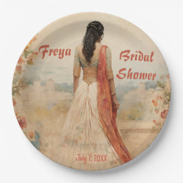 サリの美女パーソナライズされた ペーパープレート