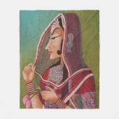 サリエレガント絵を描シェルパの女の空白のか フリースブランケット (正面)
