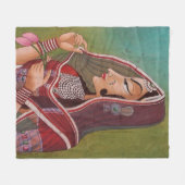 サリエレガント絵を描シェルパの女の空白のか フリースブランケット (正面(横))