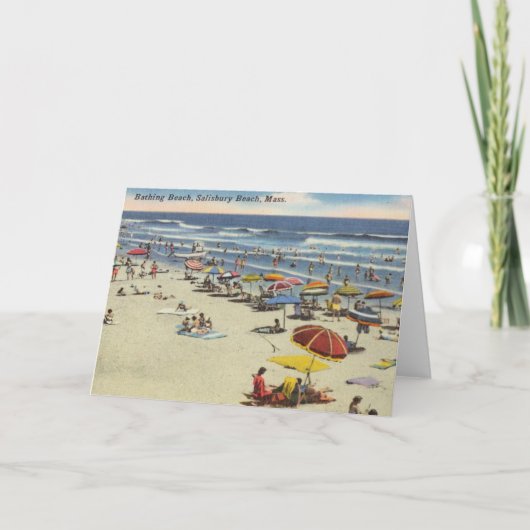 サリスベリービーチ, MA -ヴィンテージ夏のシーン カード (正面)