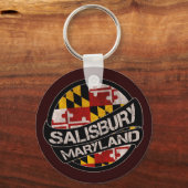 サリスベリーメリーランド州旗のキグランジーチェーン キーホルダー (正面)