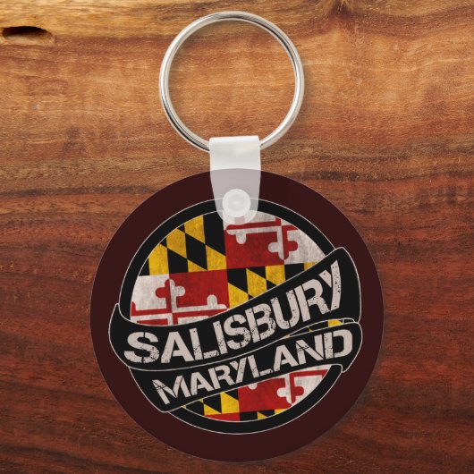 サリスベリーメリーランド州旗のキグランジーチェーン キーホルダー (正面)