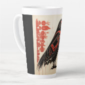 サリッシュ先住民パシフィック北西部アートスタイルraven カフェラテマグ (左アングル)