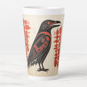 サリッシュ先住民パシフィック北西部アートスタイルraven カフェラテマグ