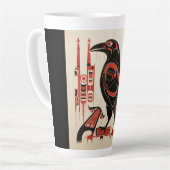 サリッシュ先住民パシフィック北西部アートスタイルraven カフェラテマグ (左アングル)