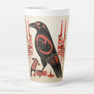 サリッシュ先住民パシフィック北西部アートスタイルraven カフェラテマグ