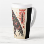 サリッシュ先住民パシフィック北西部アートスタイルraven カフェラテマグ (右アングル)