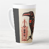 サリッシュ先住民パシフィック北西部アートスタイルraven カフェラテマグ (左アングル)