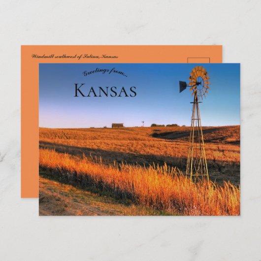 サリナカンザスの風車南西 ポストカード (正面/裏面)