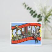 サリナス，カリフォルニアヴィンテージ大文字葉書 ポストカード (スタンド正面)