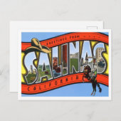 サリナス，カリフォルニアヴィンテージ大文字葉書 ポストカード (正面/裏面)