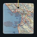 サリナスCAヴィンテージマップ セラミックオーナメント<br><div class="desc">Salinas California Chirinorma飾り。Monterey Bay地域とCarmel ca地域のヴィンテージマップを持つ。</div>