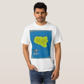 サリナ、シチリアの地図と旅行のポスターの地図 Tシャツ (正面フル)