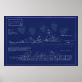 サリバンズ USS 海軍駆逐艦設計図 ポスター