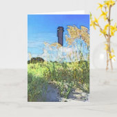 サリヴァンズアイランドライトハウス カード (黄色い花)