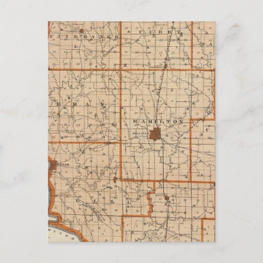 サリヴァン郡の地図 ポストカード (正面)