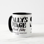 サリーのステージレストラン，シカゴ， IL マグカップ (正面左)