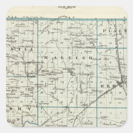 サリーヌ県の地図 スクエアシール (正面)