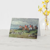 サリー州のキツネ狩り、19世紀 カード (黄色い花)