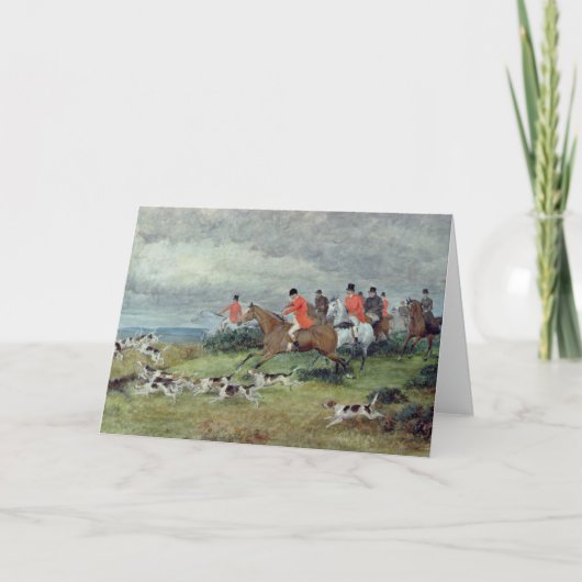 サリー州のキツネ狩り、19世紀 カード (正面)