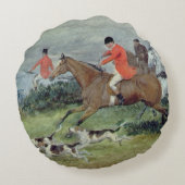 サリー州のキツネ狩り、19世紀 ラウンドクッション (裏面)