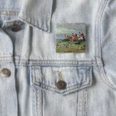 サリー州のキツネ狩り、19世紀 缶バッジ (インサイチュ)