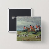 サリー州のキツネ狩り、19世紀 缶バッジ (正面&裏面)