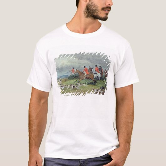 サリー州のキツネ狩り、19世紀 Tシャツ (正面)