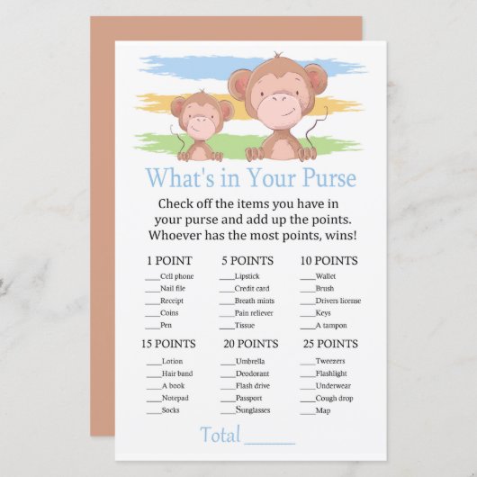 サルあなたの財布ゲームの中に何がある (正面/裏面)