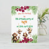 サルいけなファミリー子供の誕生日 招待状 (スタンド正面)