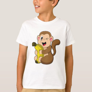 サルおもしろいとバナナ Tシャツ