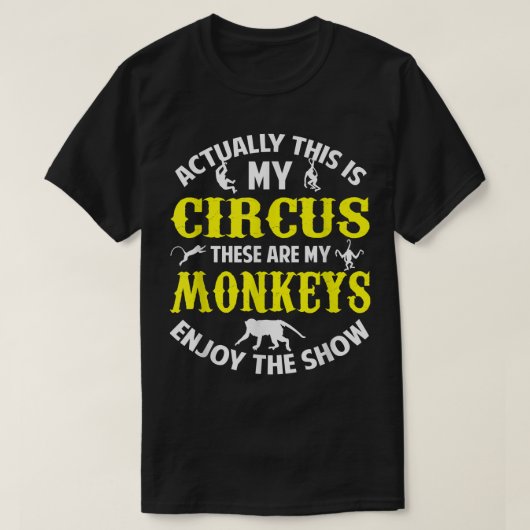 サルおもしろいサーカスペット動物ノベルティ贈呈 Tシャツ (デザイン正面)