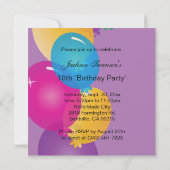 サルおもしろいパープル誕生日パーティー 招待状 (裏面)