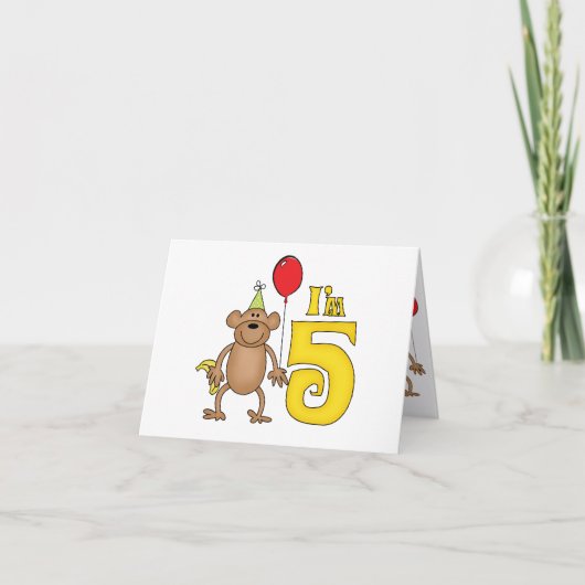 サルおもしろい第5誕生日 招待状 (正面)