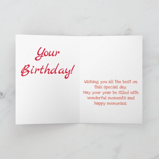 サルおもしろい誕生日 カード (内部)