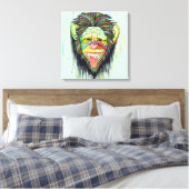 サルおもしろい キャンバスプリント (インサイチュ (寝室))