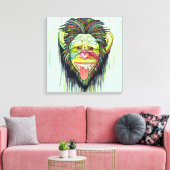 サルおもしろい キャンバスプリント (インサイチュ (リビング))